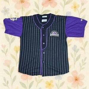 Vintage Colorado Rockies Starter Pinstripe Jersey – Men’s Medium – 90s MLB